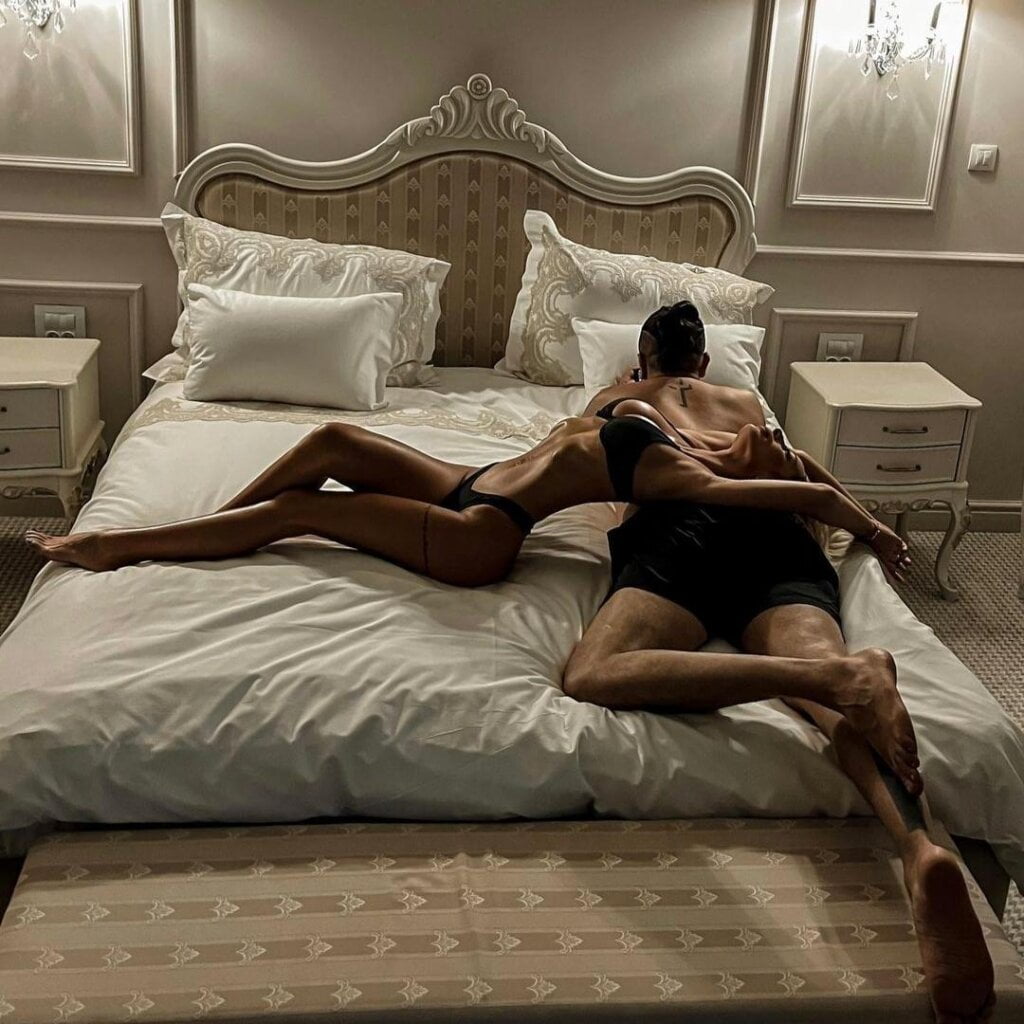 sugar daddy with sugar baby in bed